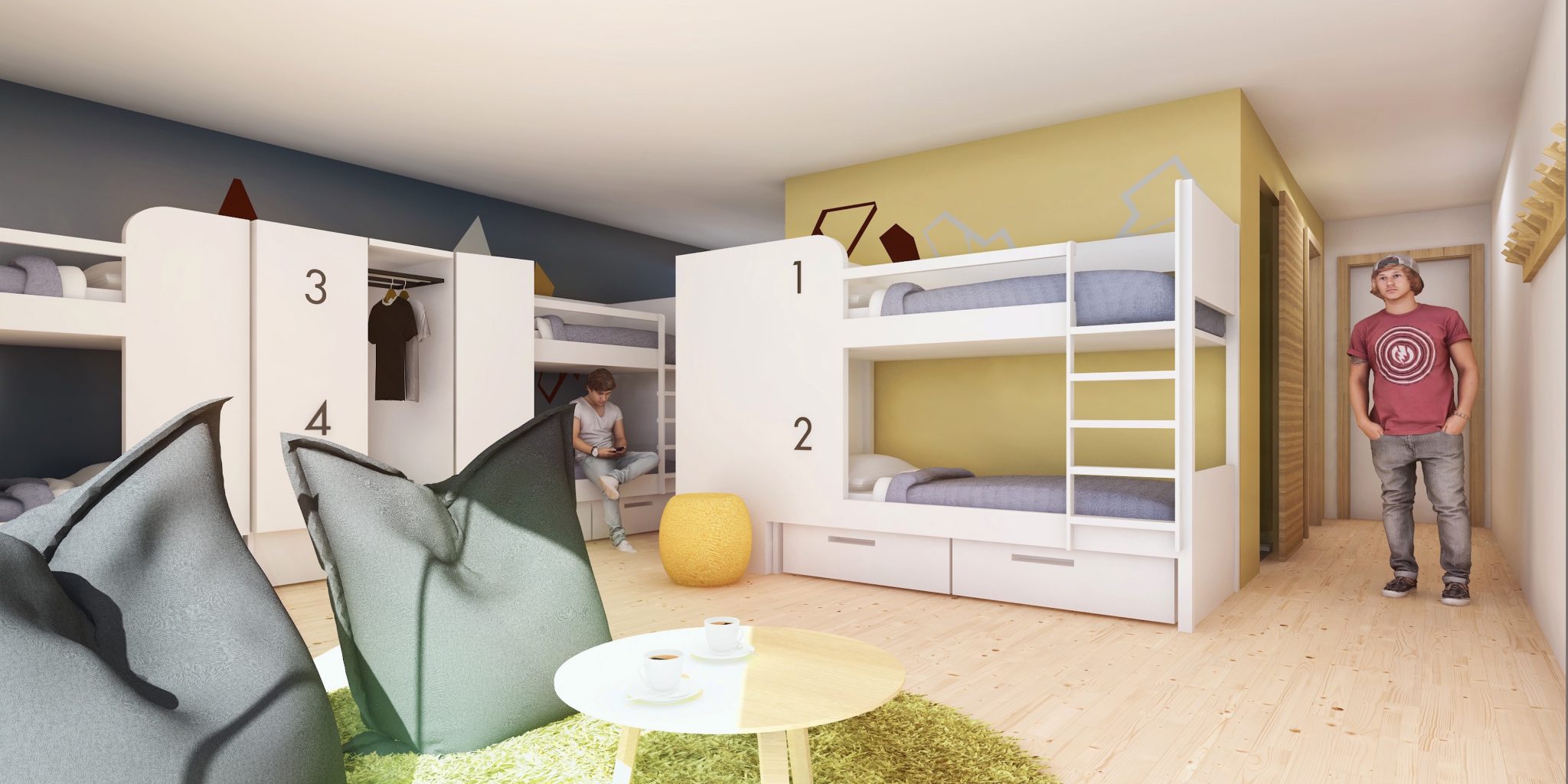 3D perspective residence etudiante-dortoir