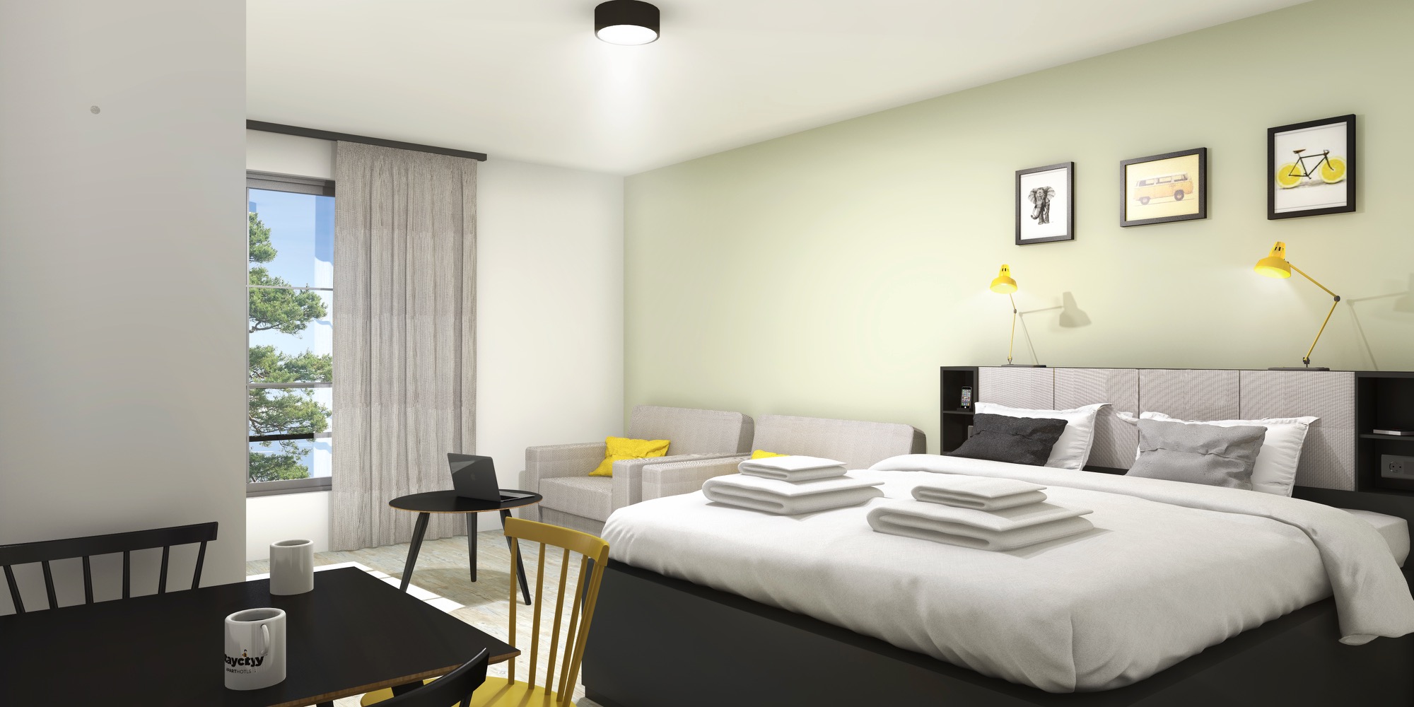 3D perspective chambre Staycity